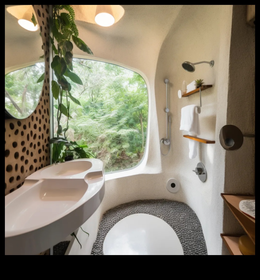 Boho διακόσμηση μπάνιου με ζωηρά μοτίβα