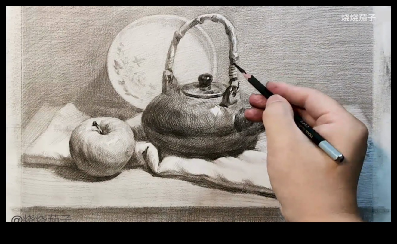 Τεχνικές μολυβιών για δυναμικά σχέδια νεκρής φύσης σε γραφίτη