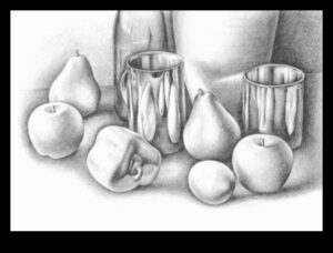 Τεχνικές μολυβιών για δυναμικά σχέδια νεκρής φύσης σε γραφίτη